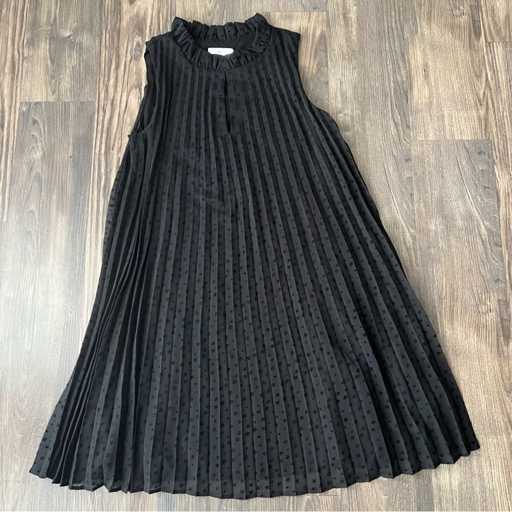 Vineyard Vines NEW Black Pleated Tiny Stars Swing Dress